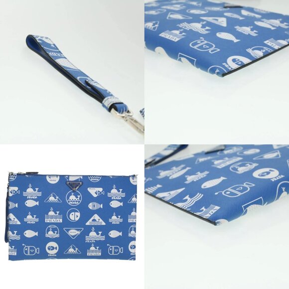 PRADA Shoulder Bag Safiano Leather Light Blue Auth ar8307V - Picture 14 of 15